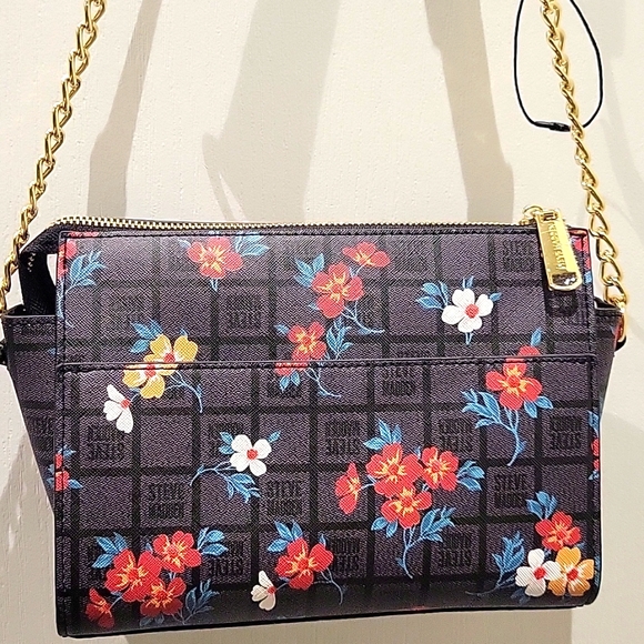 NWOT STEVE MADDEN "xhodani" black floral crossbody - Picture 5 of 10